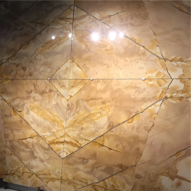 product flamenco roma impression yellow gold quartzite exotic stone slab for flooring and wall design-1