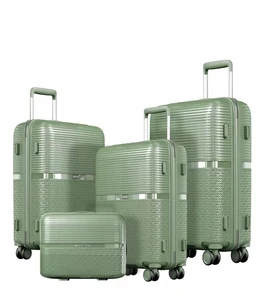 High Quality Full PP Shell Luggage Sets Light Weight 20" 24" 28" Durable Trolley Cases Simple Design Polyester