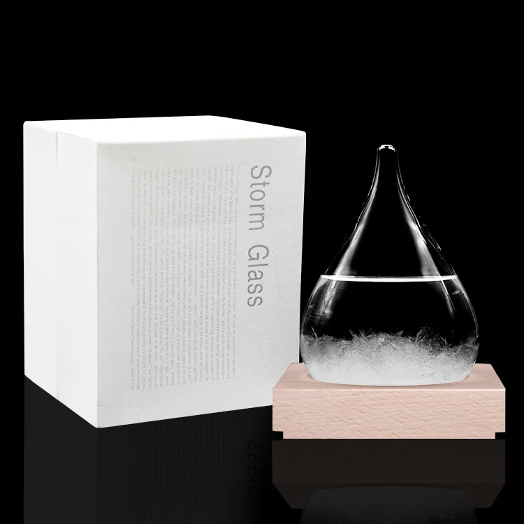 Weather Stations Water Drop Weather Predictor First Class Goods Storm Glass  Bottle Logo Europe Carton Customized Christmas Clear