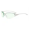 Silver Frame Transparent Green Lens