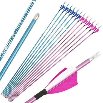 Tubes De Flèches Carbone V1 – ID 4,2 Mm, Plumes Spirales, Pour Arc Recourbé Ou Longbow