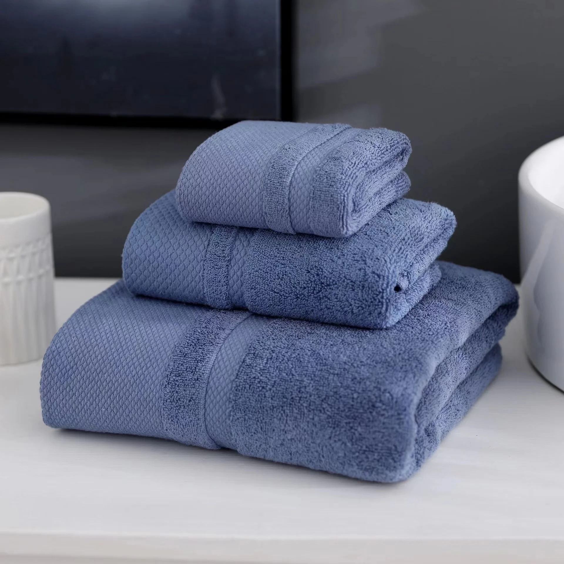 Quick-dry Rectangle Cotton Baby Swaddle Bath Towel Baby Bath Towel Set Soft