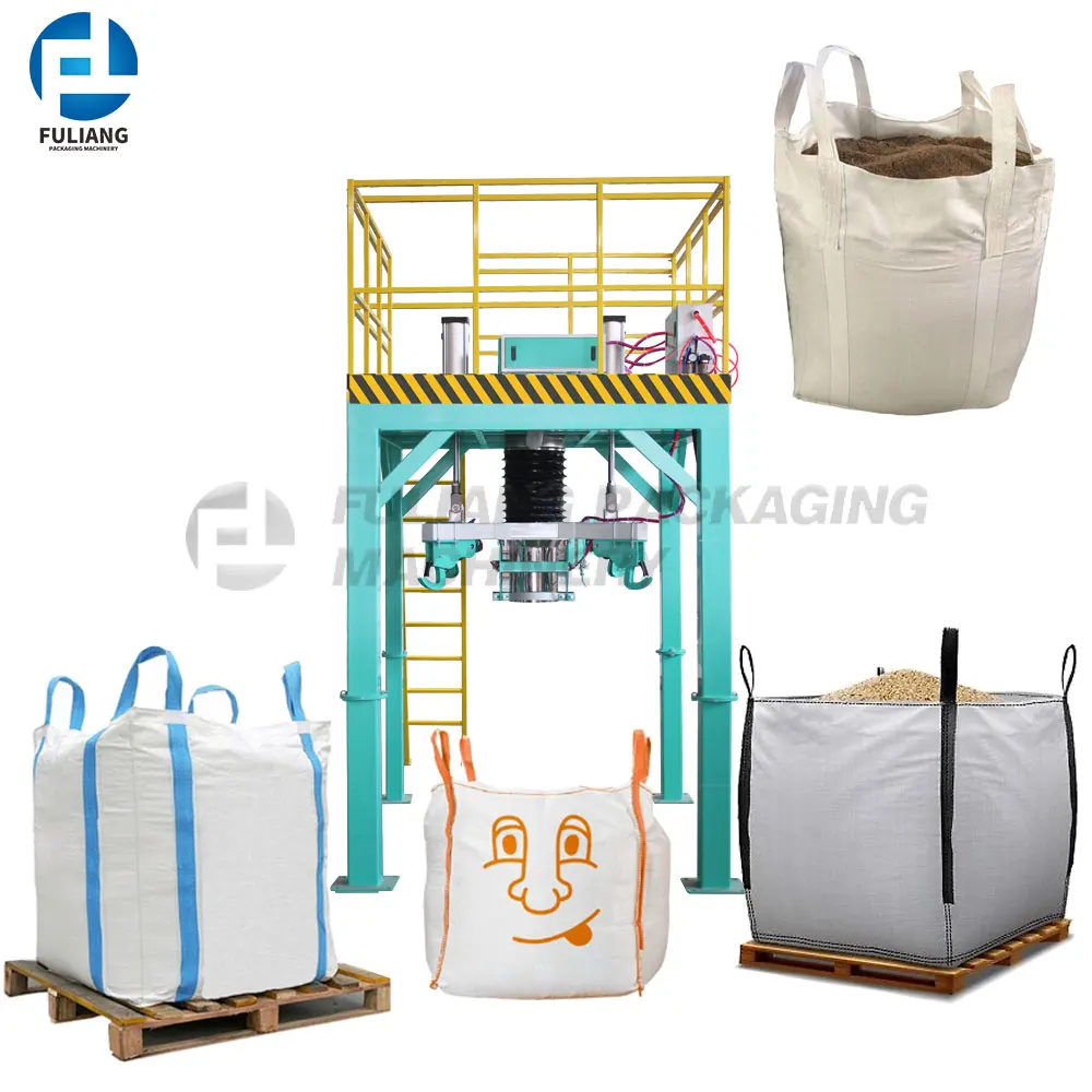 Automatic Weighing Scale Filling Bulk Bag Wood Pellets Sand Cement Jumbo Ton Bag Packing Machine Filler for 800kg 1000kg Bag
