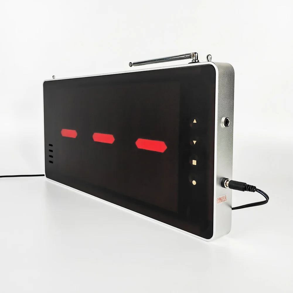Wireless 3-Digit LED Display Queue Calling System Metal Construction for Hotel Restaurant Hospital or Bank Management
