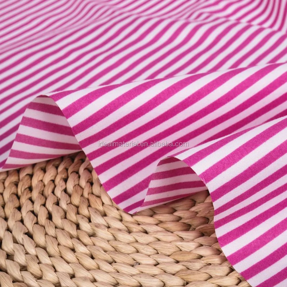 Полиэфирная хлопчатобумажная ткань, многоцветная полоска 0,5 см для рубашек и одежды