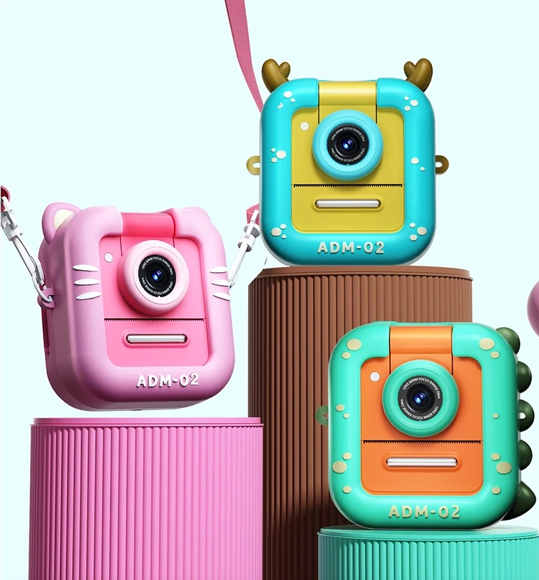 Dual Lens 4800W Digital Printer Camera 2.4inch IPS Kids Instant Camera 1200mah Children's Kids Camera Instant Print