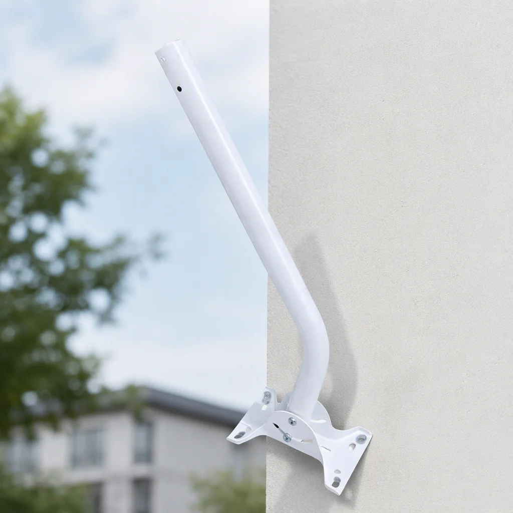 5G Bridge Antenna L Type Wall Mount Bracket 38mm Pole Thickened Steel for Outdoor CPE AP