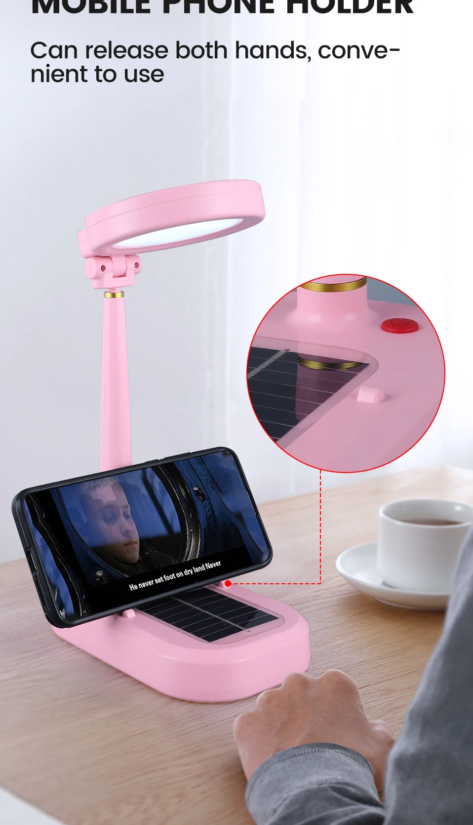 NEW Nordic Design Solar Powered Fan Light USB Rechargeable Emergency Led Night Lights New Modern Led Table Lamp for Study
