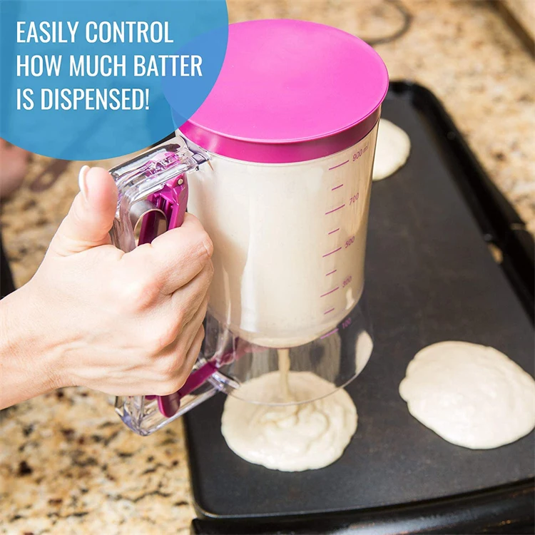 Buy Wholesale China 4-cup Batter Separator Cup Pancake Cupcake Batter  Dispenser With Measuring Label,900ml & Batter Dispenser at USD 2.33