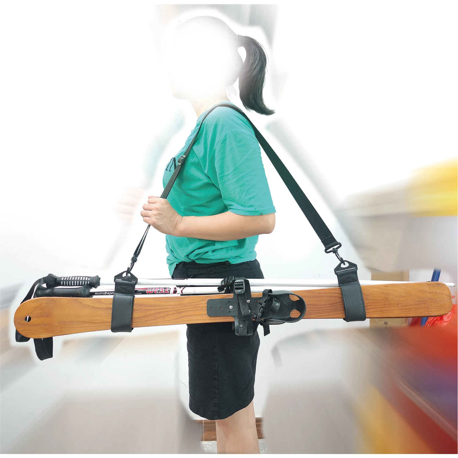 Custom Logo Printed Hook And Loop Nordic Alpine Ski Straps/alpine Ski