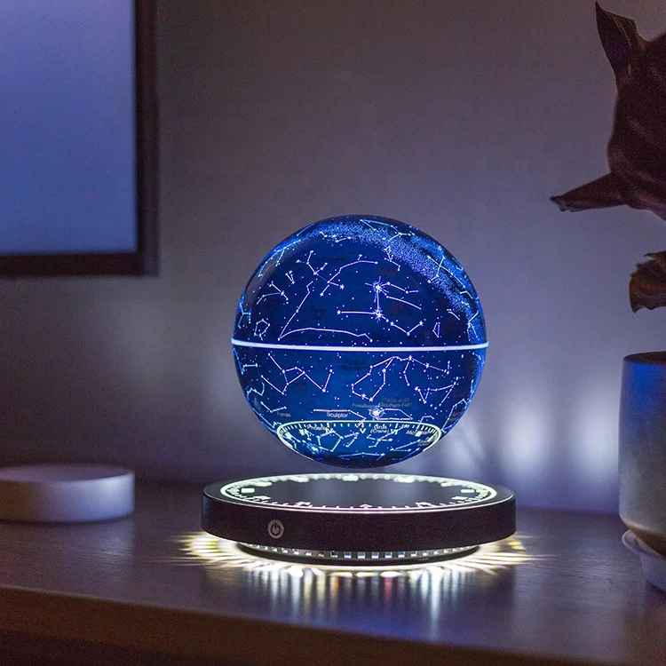New Modern Creative European Smart Home Living Magnetic Levitation Bedside RGB LED Desk Floating 14cm Starry Night Room Lamp