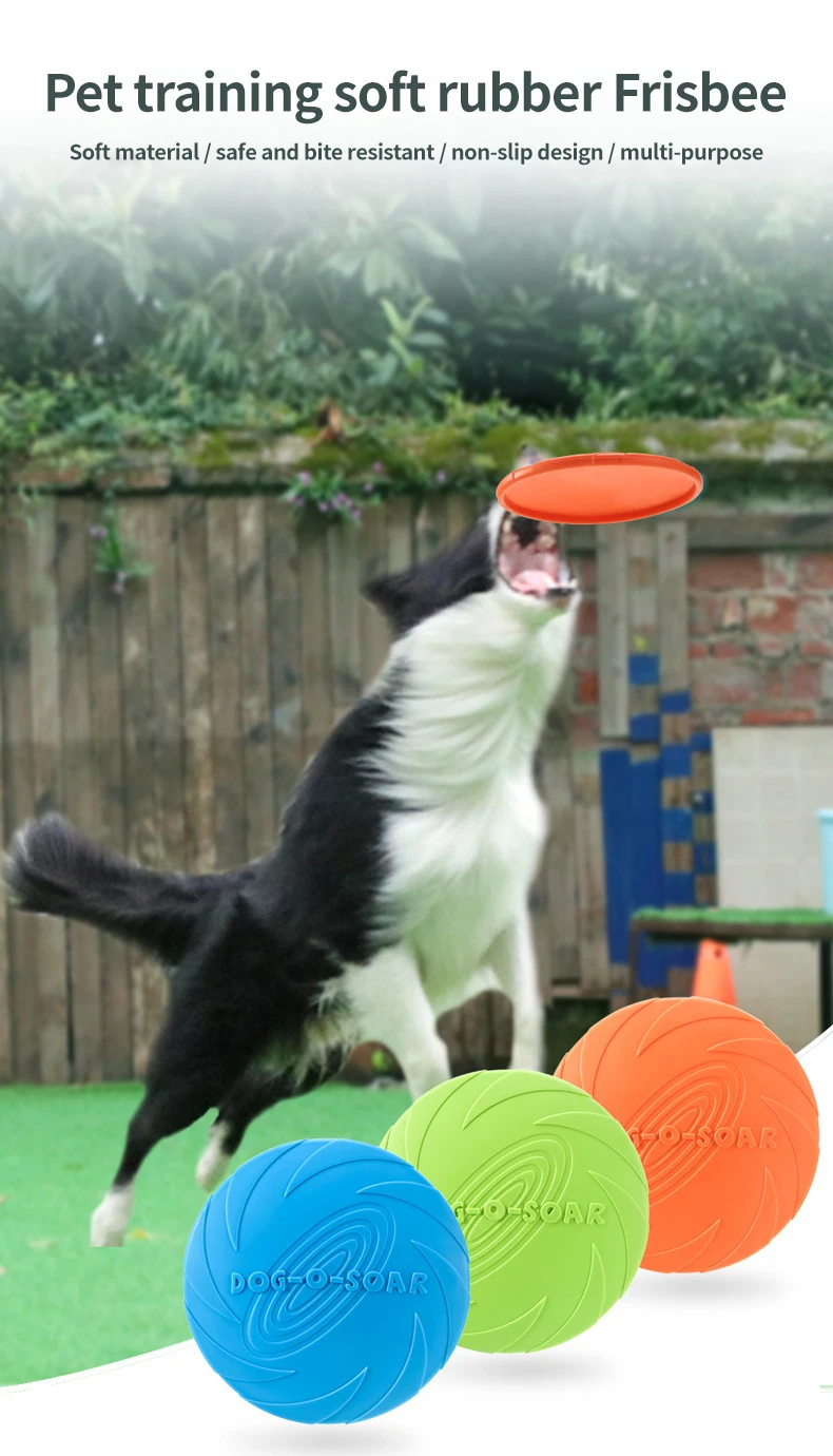 Pet Toy Dog Training Nontoxic Natural Soft Tpr Dog Frisbeed Toy Floats