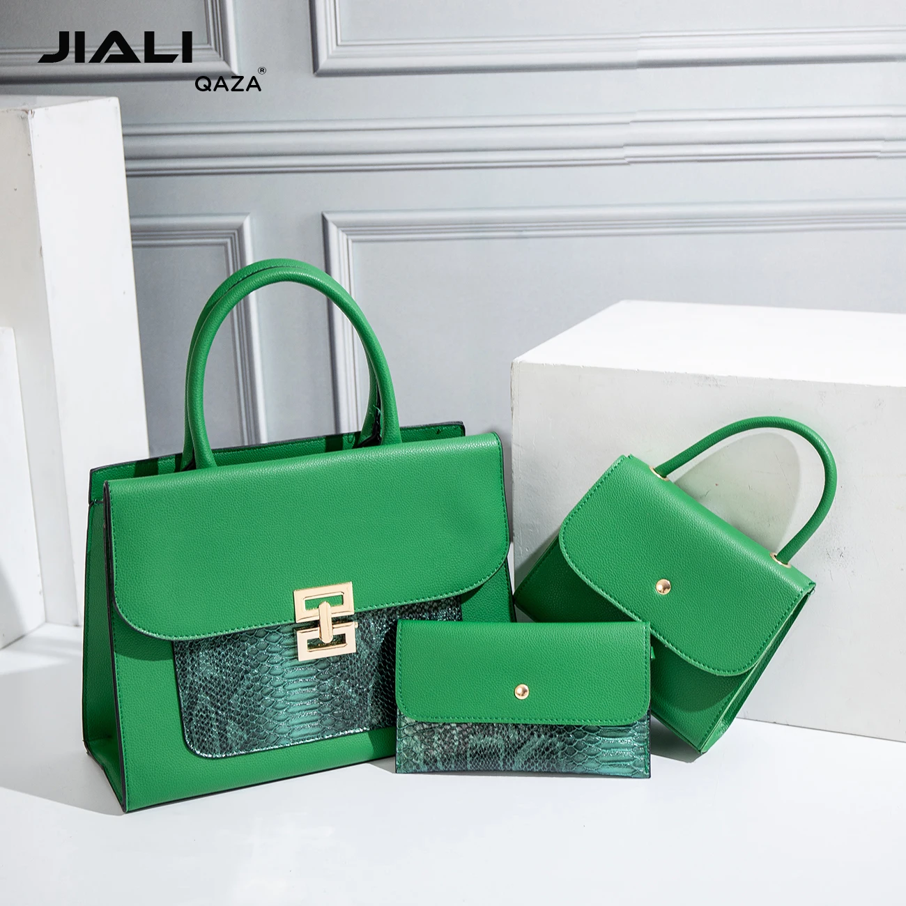 Qaza Wholesale Luxury 3 In 1 Ladies Hand Bags Cheap 2023 New Fashion