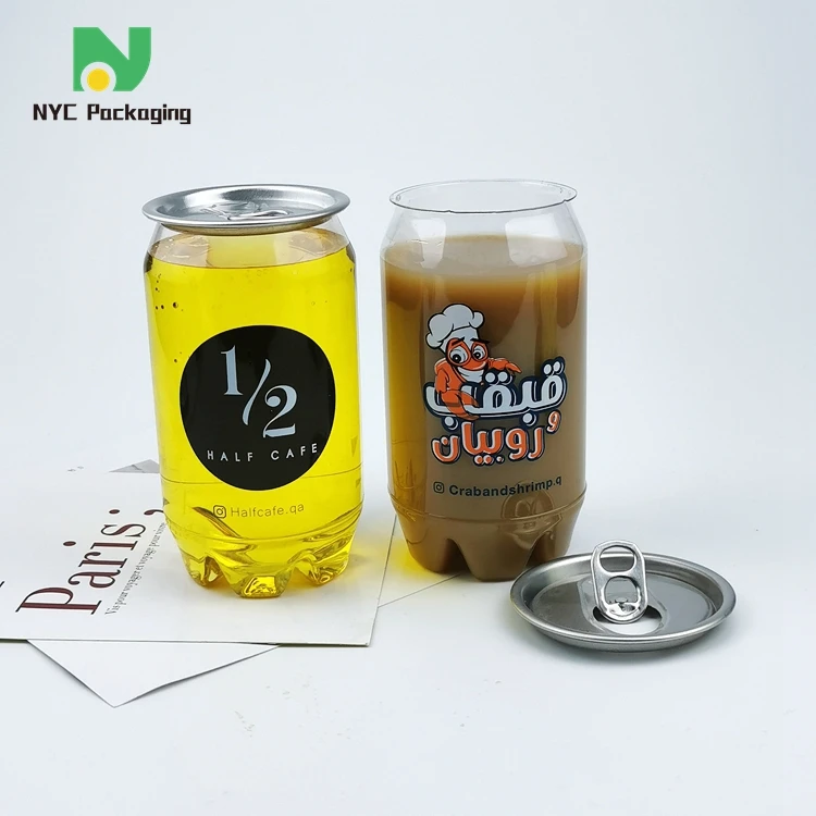 Clear PET Collapsible Drink Bottles with Easy Open Lid for Soda