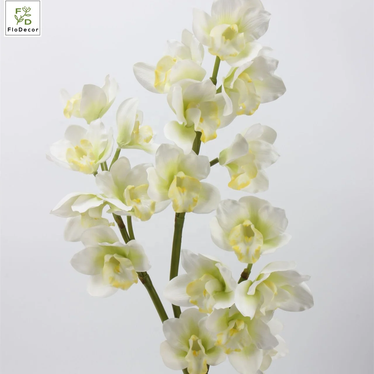 High Quality 6 Heads Artificial Cymbidium 68CM Orchid Real Touch Flower for Shopping Mall Home Decoration