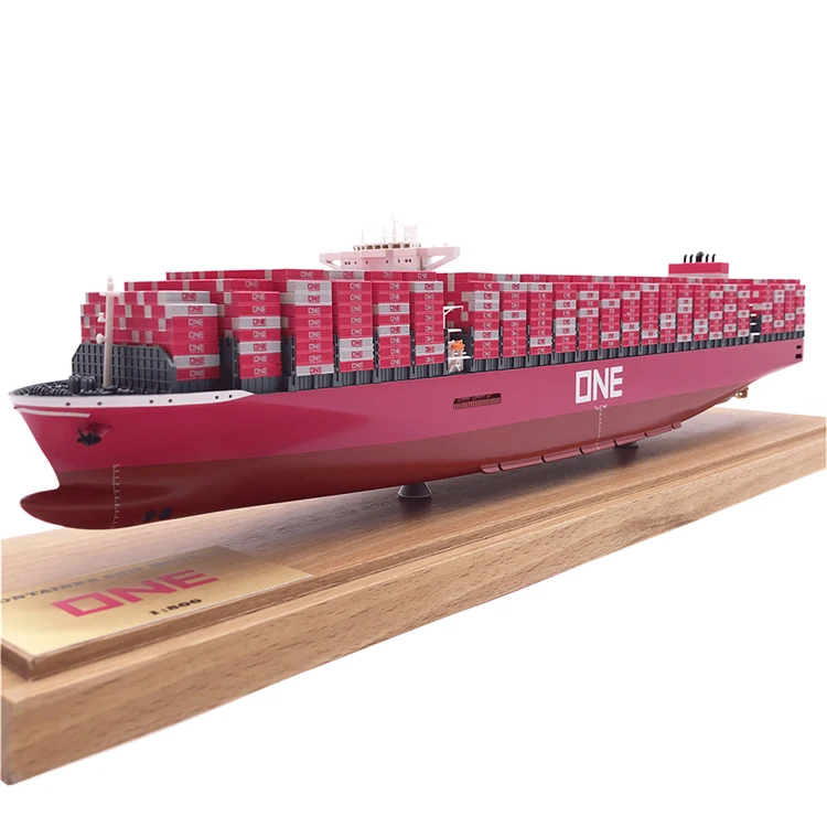 【A】Custom Made  45cm Shipping Model Metal Crafts Handmade Freight Forwarder Gift Logistics Present ONE Container Ship Model