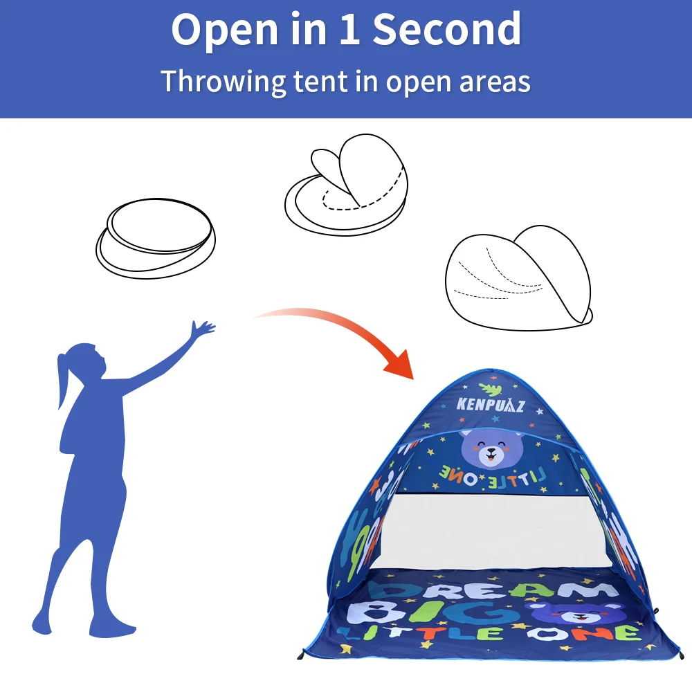 High Quality Beach Waterproof Family Tent Children Outdoor Camping Kids Tents Ventilate Pop up Open Portable for Baby Sun Shade