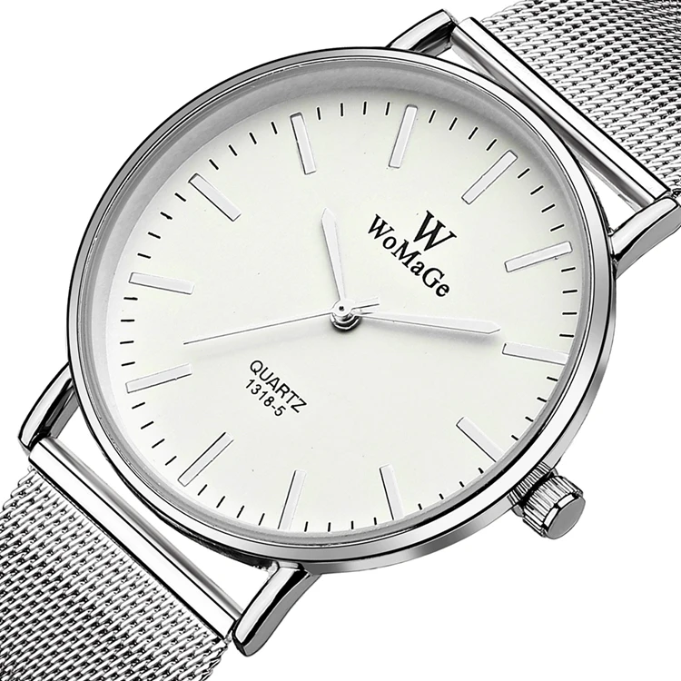WoMaGe 1118 Japan Quartz Movement Cheap Women Ready to Ship Watch Mesh Bracelet Watch