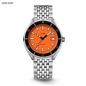 42MM Men Watches High Quality Luxury Orange Automatic Watch OEM Custom 20ATM Diver Mechanical Wristwatch Powered by Seik NH35A