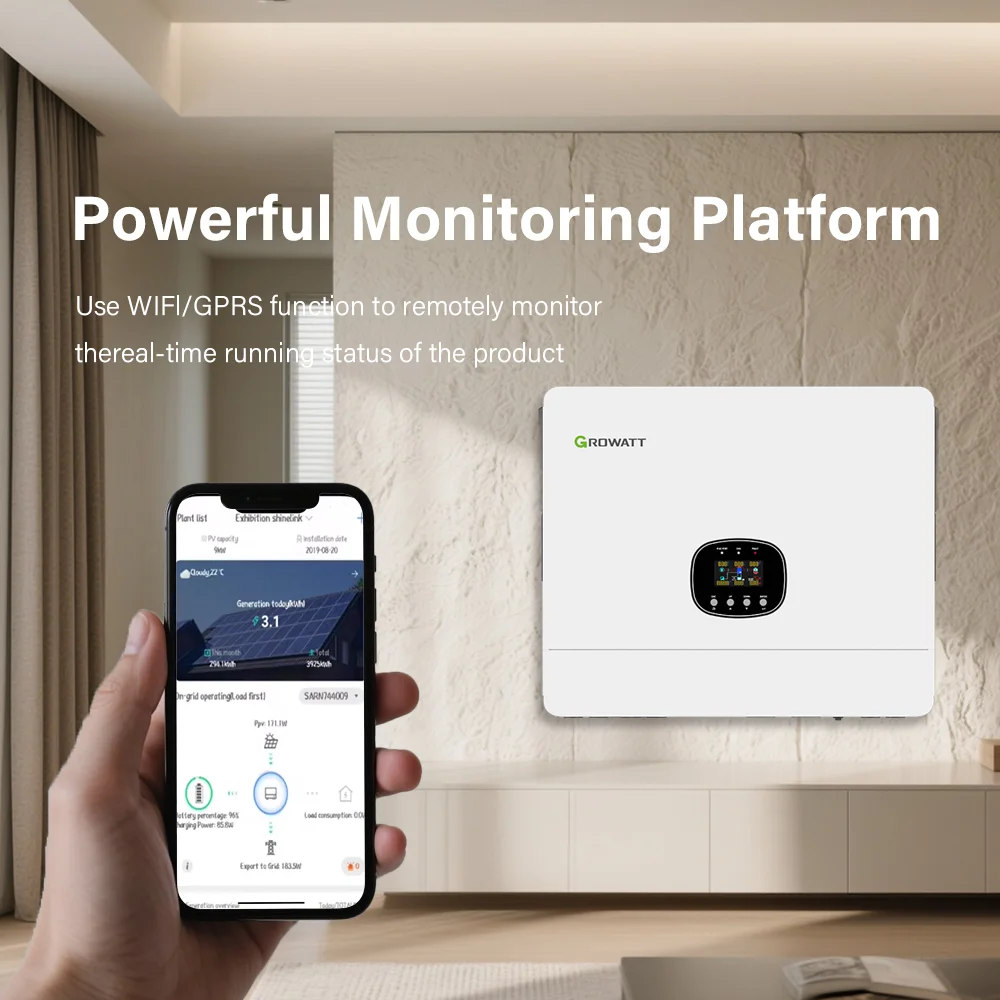 Growatt SPE 8000 ES Solar MPPT Inverter 8KW 10KW 12KW Sine Wave  Off-Grid Inverter  Single Phase with WiFi Connectivity details