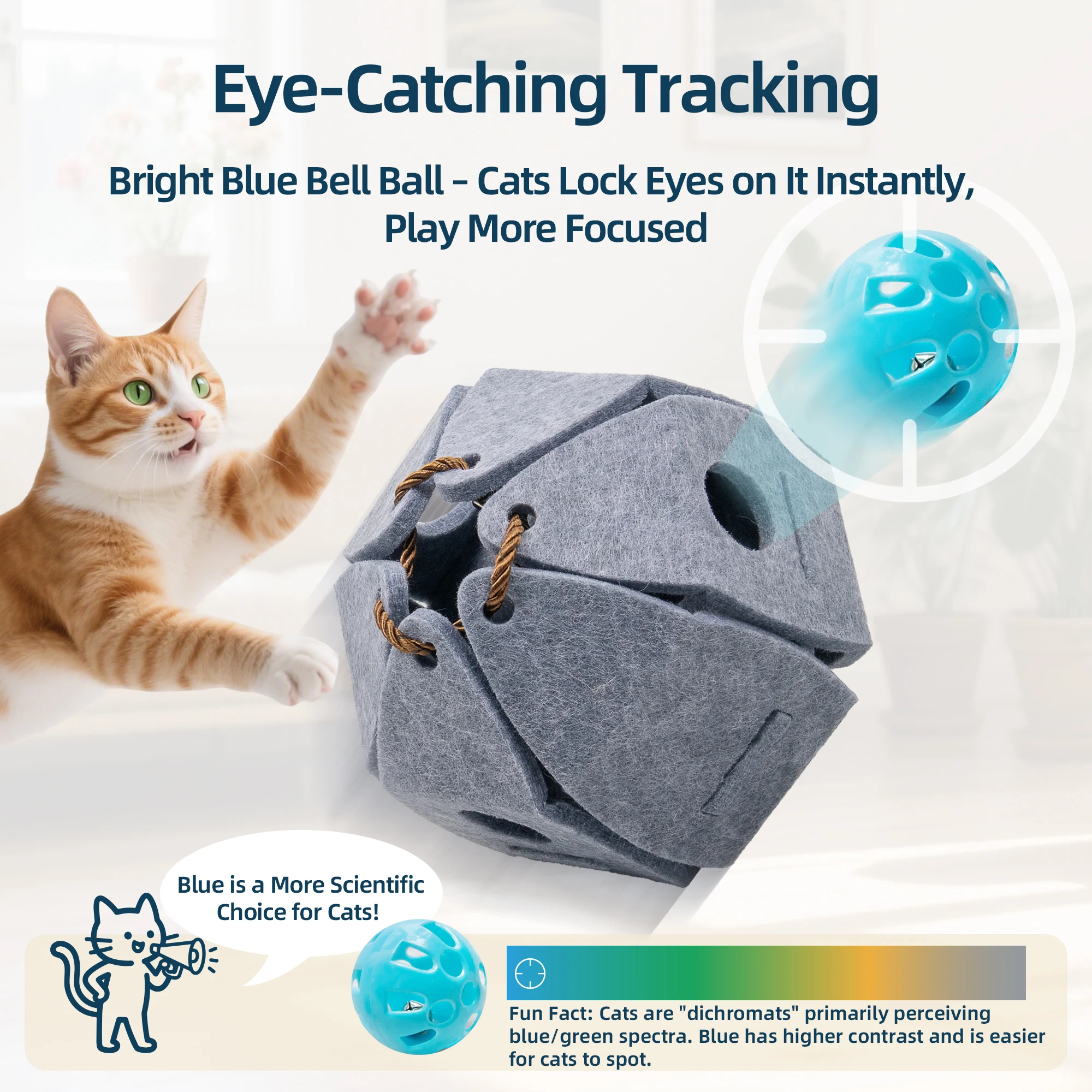 Hot Sale Cat Toy Ball Felt Foldable Cat Toy Bell Ball Self Play Relieves Boredom Interactive Pet Supplies factory