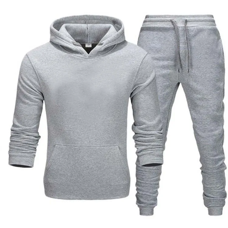 Wholesale Men Tracksuit Plain Jogging Suit Solid Color 2 Piece Custom Men Tracksuit Sweatshirts Men's Hoodies Suit