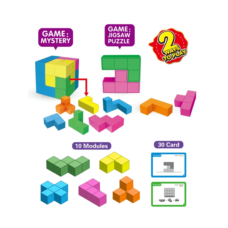 Newest Intelligent Challenge Block Game 40pcs 10 Play Methods Balance Play Building Block Board Game