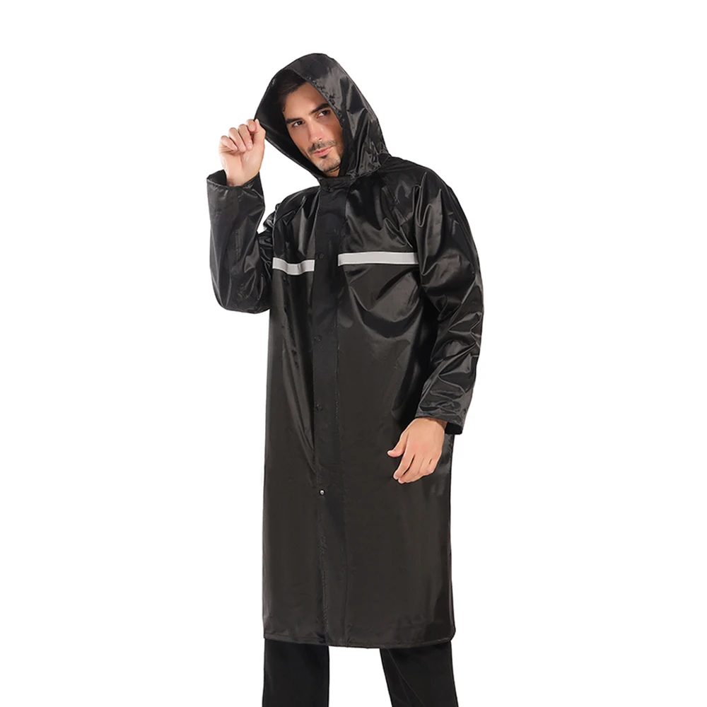 Long Pvc Oxford Cloth Outdoor Duty Raincoat,Thick Hooded Men's And ...