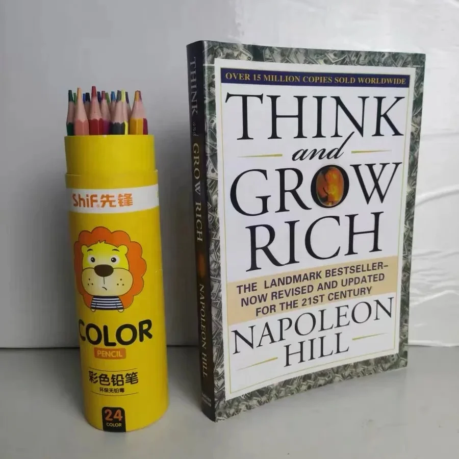 Think and Grow Rich Custom Softcover Novel English Reading Book for Adult Printing Service Stock Books Wholesale