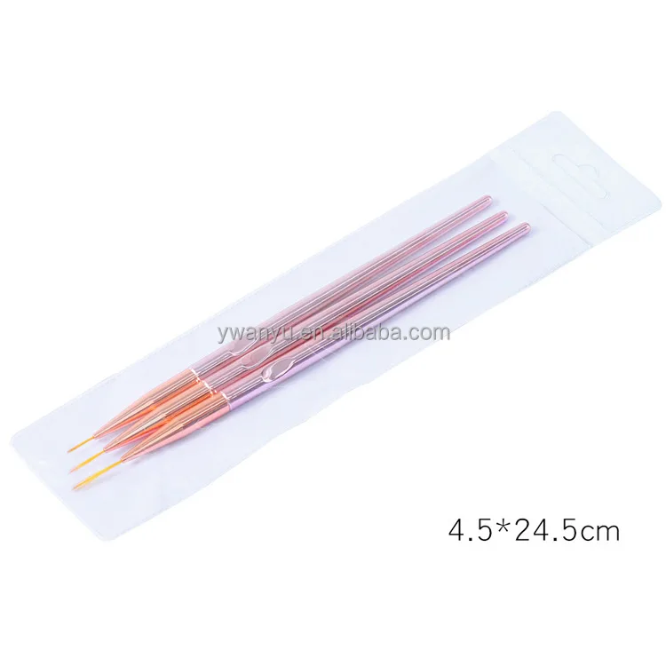 Yuanyu 3pcs/set Rose Gold Nail Art Liner Painting Flower Acrylic Uv Gel