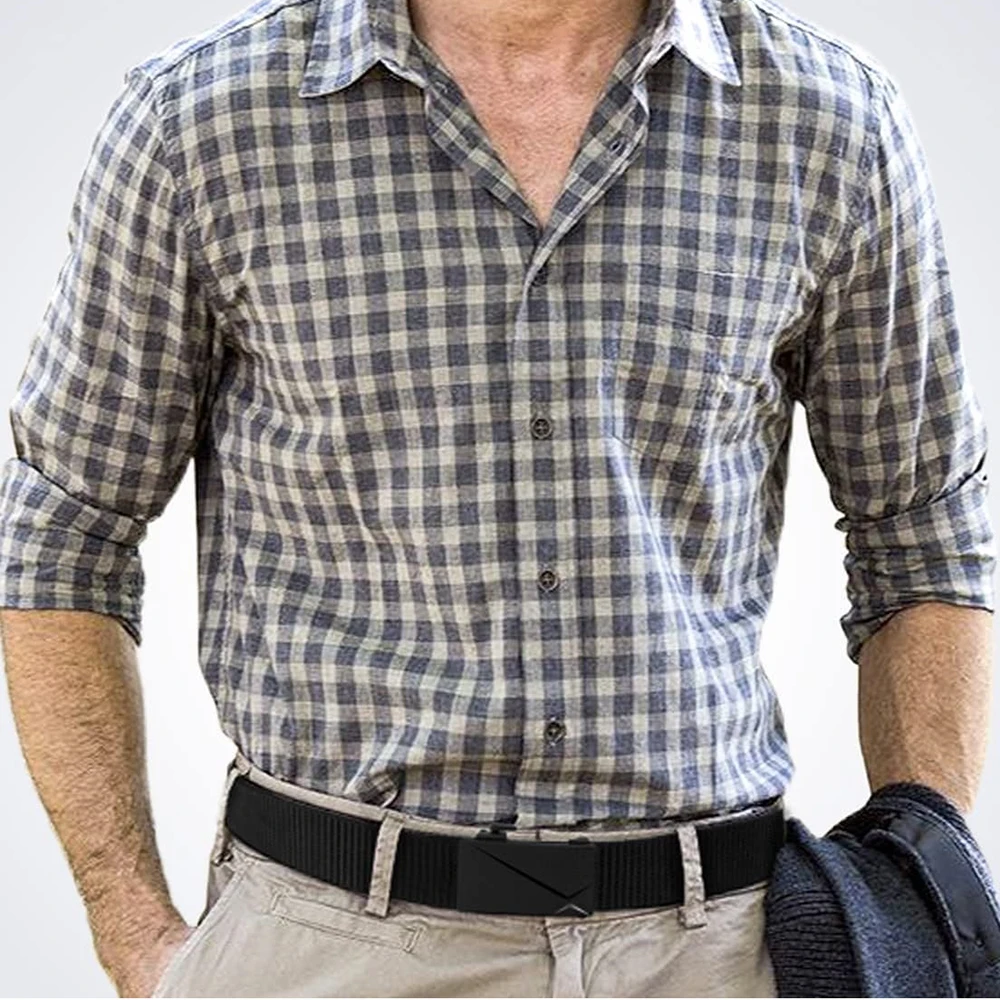 High Quality Ratchet Belts Men Nylon Web Men Casual Jeans Pants Adjustable Belt with Slide Buckle