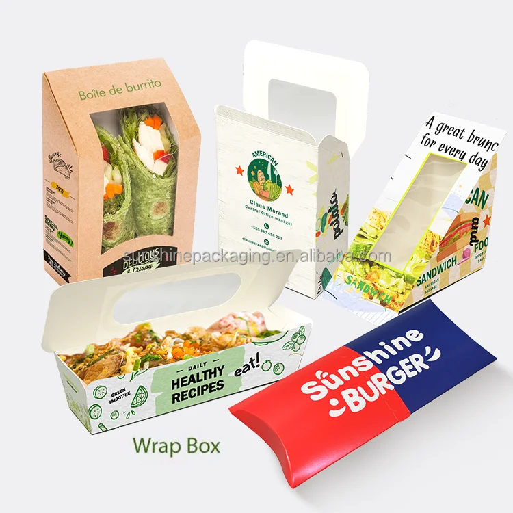 Wholesale Customized Printing Takeaway to Go Catering Food Grade Triangle Kraft Paper Sandwich Wedges Heat Seal Wrap Box