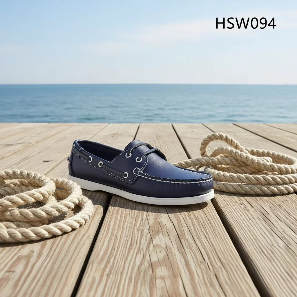 HY,Current Style Wear Resistant Rubber Outsole Delicate Peas Shoes Minimalist Lace-up Low MOQ Boat Shoes Popular in Spain HSW094
