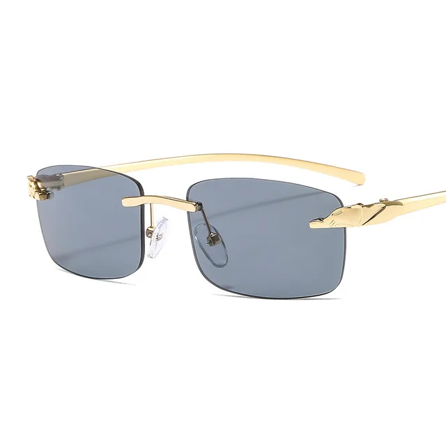 GWTNN OEM  lentes de sol Color Retro Small Rectangle Metal 2022 Rimless Sunglasses