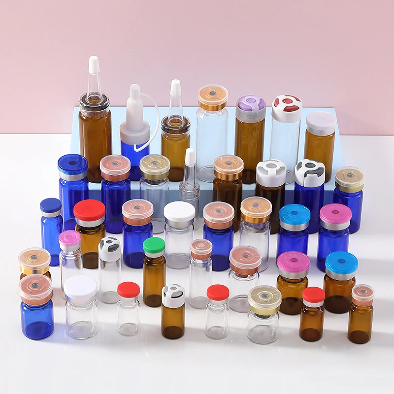 small 3ml 5ml 10ml glass serum vial empty bottle medical use vials bottles with rubber stopper details