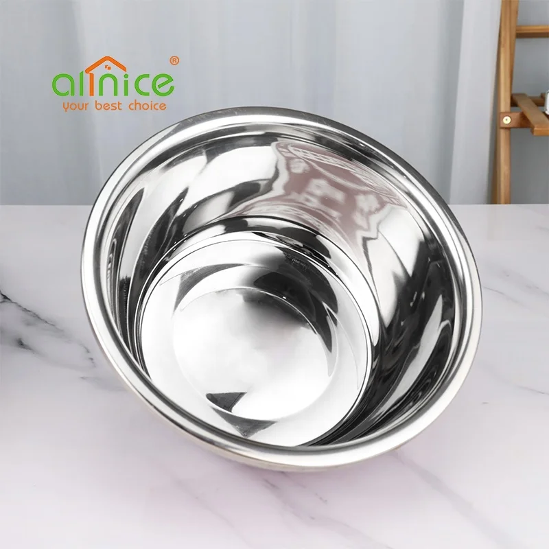 Restaurant Printing Flower Pattern Home Used Round Seasoning Basin Stainless Steel Mixing Bowl for Sale