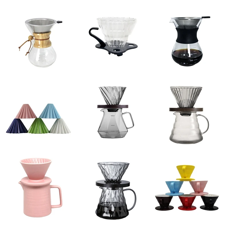 Custom High Borosilicate Glass Pour Coffee Clever Dripper Set and Cup Cone Dripper Filter for Cold Brew Coffee Maker Set factory