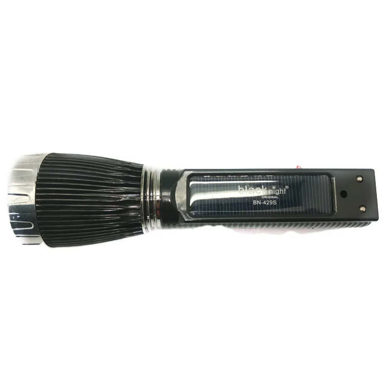 Portable plug rechargeable  long range solar flashlight  led torch with side light