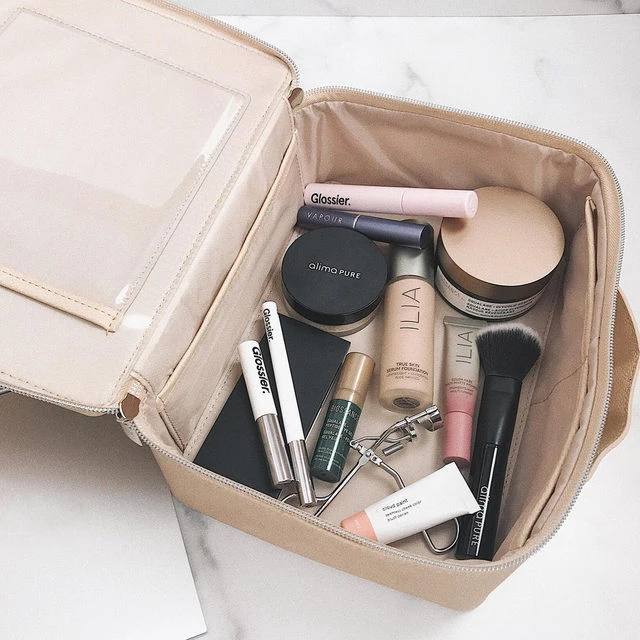 Custom Luxury Leather Make Up Makeup Storage Organizer Pouch New Vanity