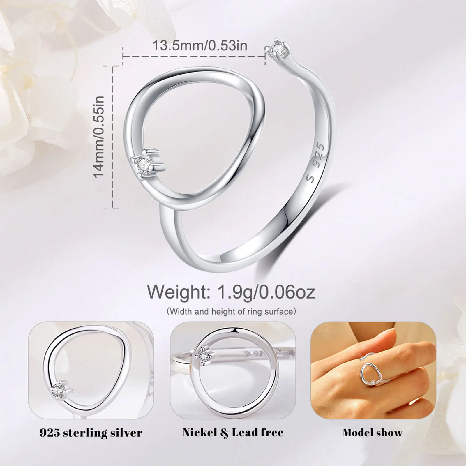 Original Design Fine Cubic Zirconia Gold Plate Jewelry 925 Sterling