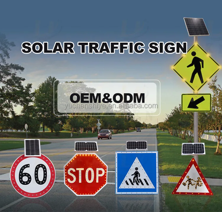 Solar Powered Internally Illuminated Road Mark Signs With Flashing ...