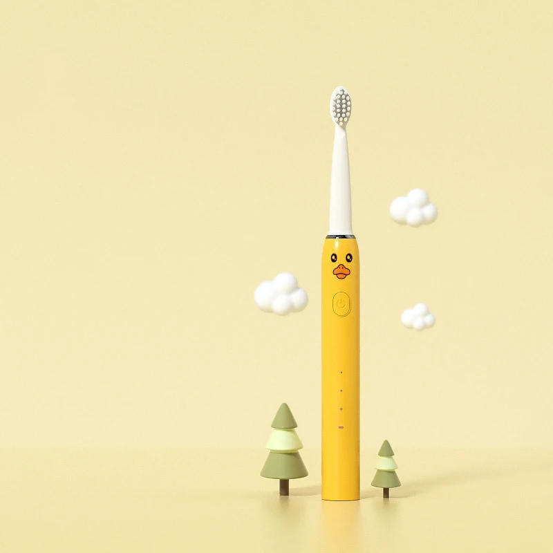 Children's Smart Electric Toothbrush with Soundwave Feature USB Charging Waterproof Soft Haired Brush Head for Boys and Girls