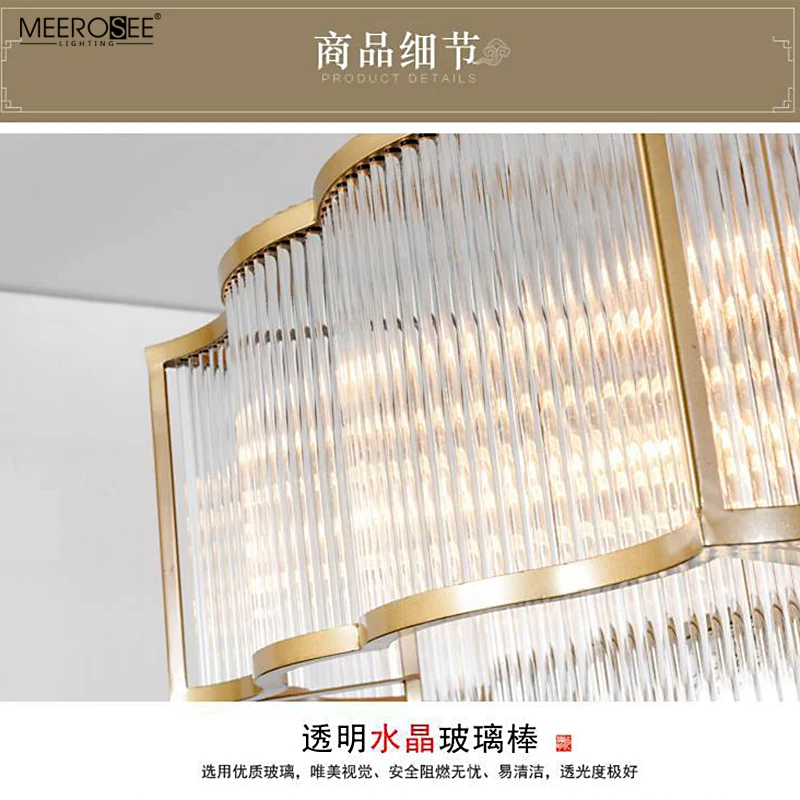 Meerosee Grand Luxury Hotel Hall Lobby Chandelier Classic Crystal Big Chandelier Pendant Light for Restaurant MD86759