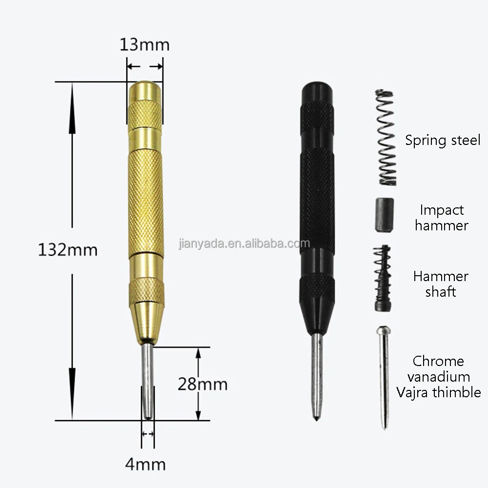 127mm Automatic Center Pin Punch Spring Loaded Marking Starting Holes Tool Wood Press Dent Marker Woodwork Tool Drill Bit 
