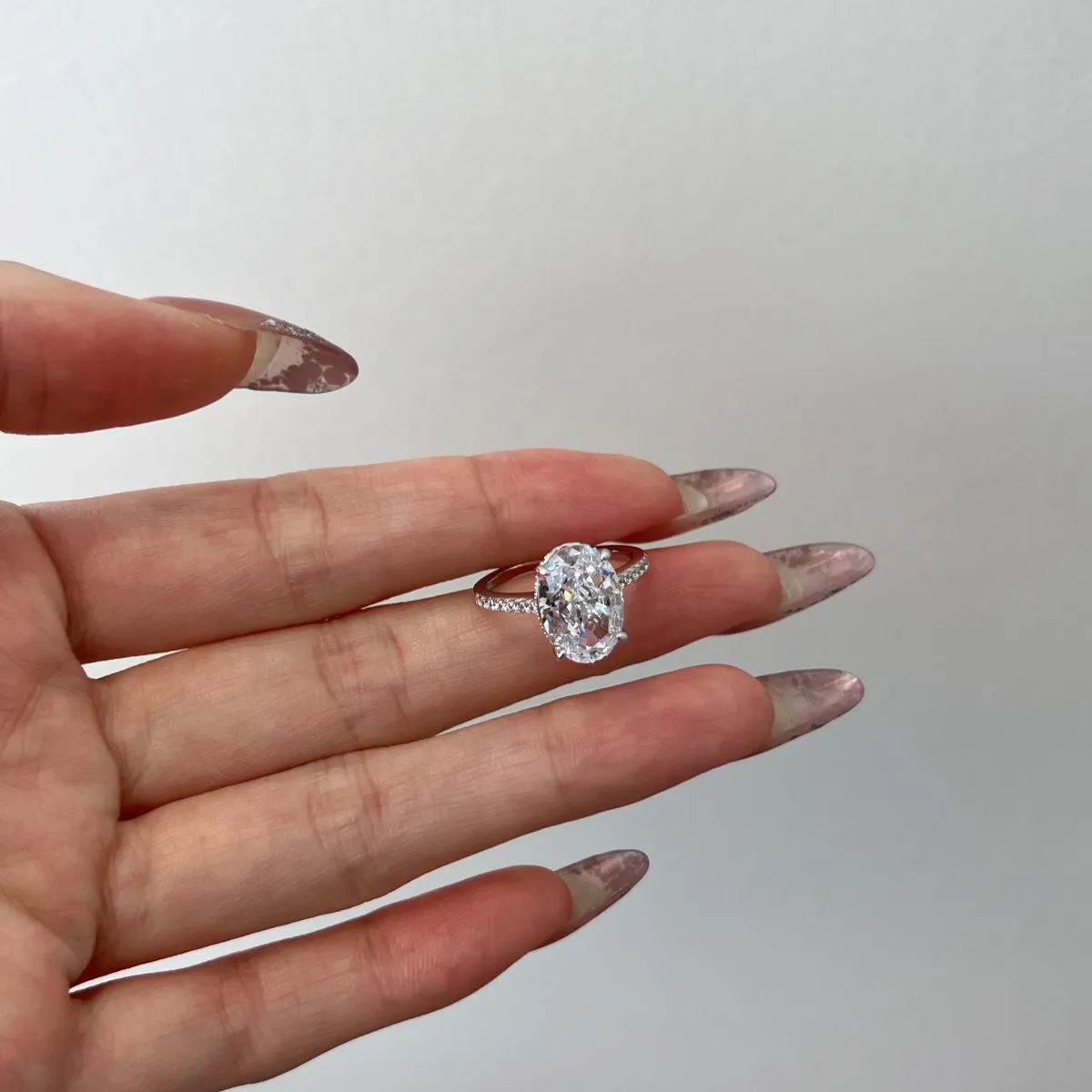 KAKODIY New Arrival Minimalist Round Large Cubic Zirconia Ring 925 Sterling Silver Engagement Wedding Promise Ring detail 5