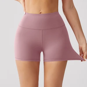 High Waist Plaid Biker Sports Yoga Shorts Casual Knitted Jogging Workout Pants Comprehensive Training Leggings Short Yoga