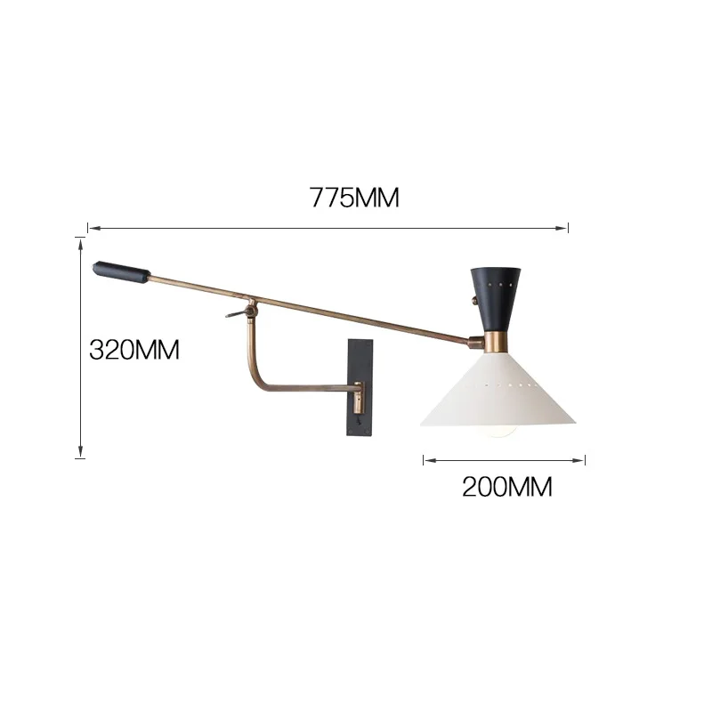 Industrial Creative Rotatable Swing Arm Bracket Sconce Wall Lamp Bedroom Living Room Modern LED Indoor Wall Light