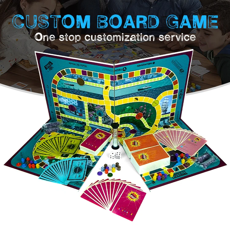 Custom Foldable Paper Board Game For Family Travel With Dice Token