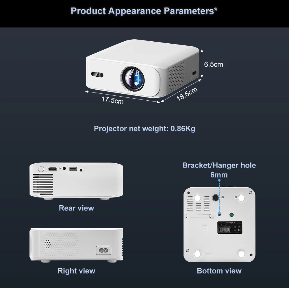Lcd Projektor Mit Dual Wifi6 Und Bluetooth Für Smart Streaming_voghion.com