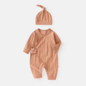 Eco-Friendly Baby Clothes Suit Comfortable Solid Pattern Design for Boys Girls Aged 0-3 Months